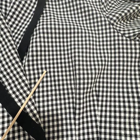 VTG 80s Double Breasted Coat Danny &amp; Nicole Womens Size 16 Black/White Checkered