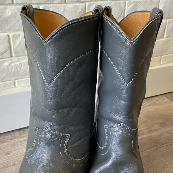 VTG '87' New Old Stock Justin Roper Cowboy Boots 3025 Gray Men 11D Made in USA