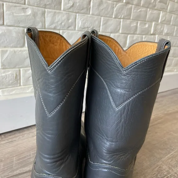VTG '87' New Old Stock Justin Roper Cowboy Boots 3025 Gray Men 11D Made in USA