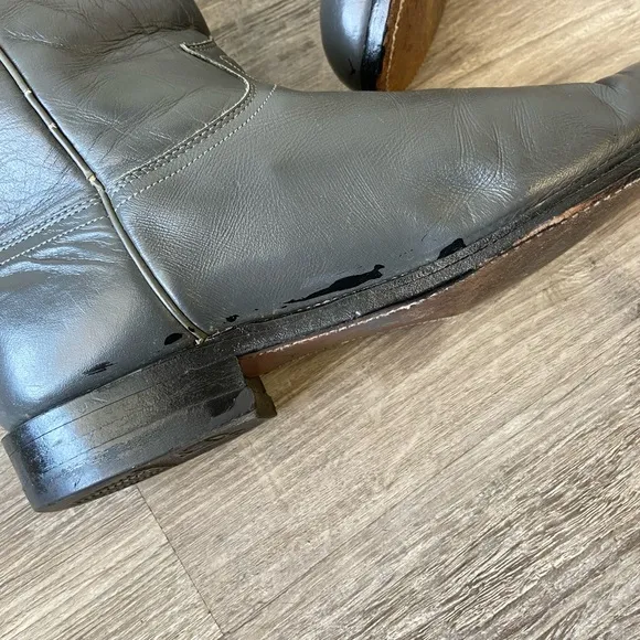 VTG '87' New Old Stock Justin Roper Cowboy Boots 3025 Gray Men 11D Made in USA