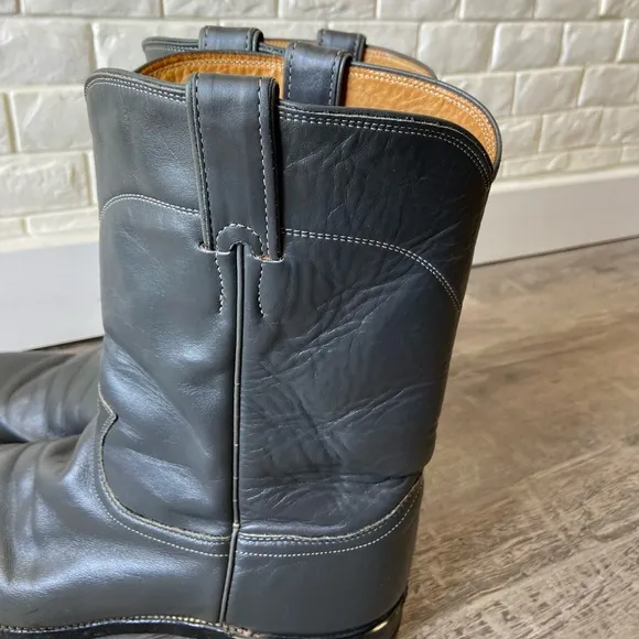 VTG '87' New Old Stock Justin Roper Cowboy Boots 3025 Gray Men 11D Made in USA