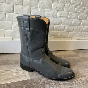 VTG '87' New Old Stock Justin Roper Cowboy Boots 3025 Gray Men 11D Made in USA