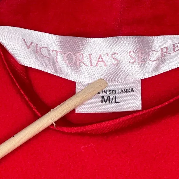 VTG 90s Victoria's Secret Robe Womens Size M/L Red Satin Velvet Long Silky Soft
