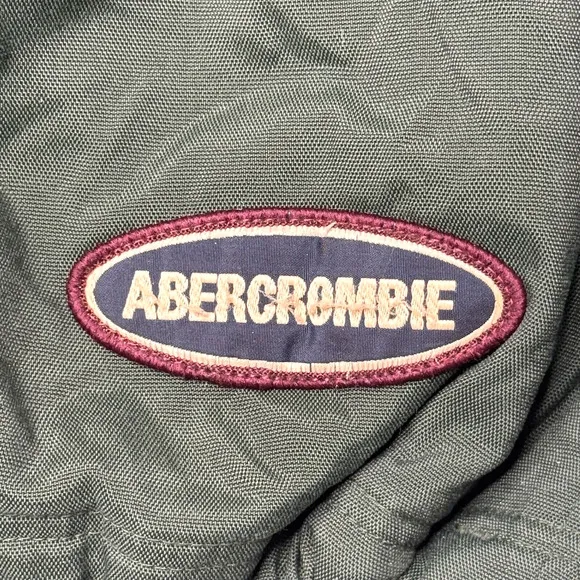 VTG Abercrombie &amp; Fitch Jacket Men Sz XL Green A-Tech 1/4 Zip Anorak Hooded Y2K