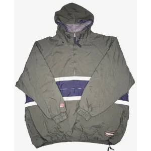 VTG Abercrombie &amp; Fitch Jacket Men Sz XL Green A-Tech 1/4 Zip Anorak Hooded Y2K