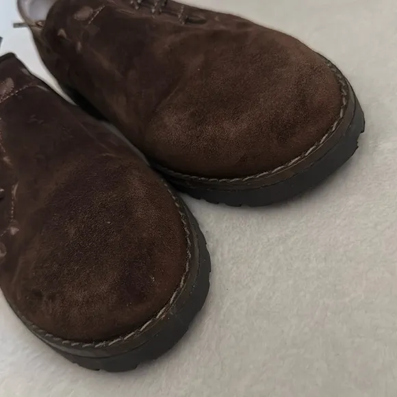 {VTG} Alp Traum | Italian Embroidered Leaf Vine Suede Leather Loafers Brown 41.5