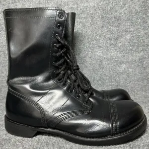 VTG Corcoran Men Black Leather Jump Boots Lace Up Punk Grunge Combat Size 11.5 E