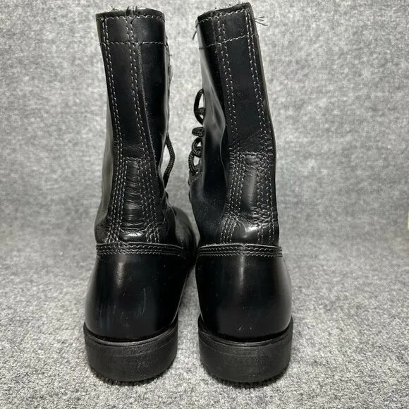 VTG Corcoran Men Black Leather Jump Boots Lace Up Punk Grunge Combat Size 11.5 E
