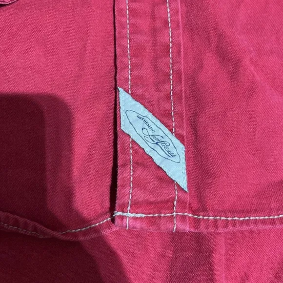 VTG Levi's Red Tab Men Red Denim Cotton Button Pocket Long Sleeve Shirt Sz‎ L
