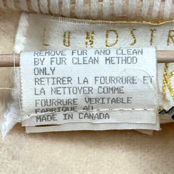 VTG Linda Lundstrom Sz M Laparka Oversized Wool Hooded Coat Canada Ivory Toggle