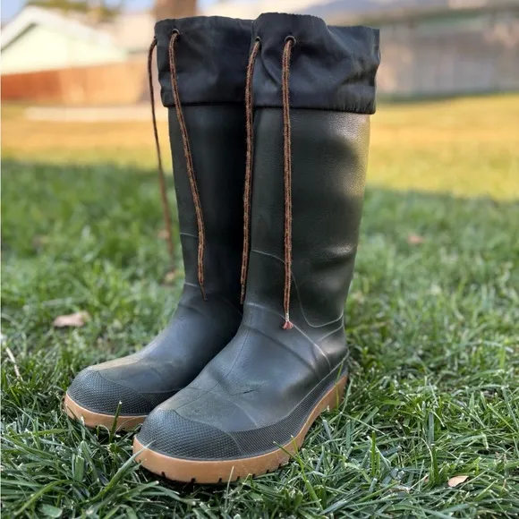 Vtg L.L Bean Green Insulated Winter Rain Boots Mens 4 Women’s 5.5 Made In Canada