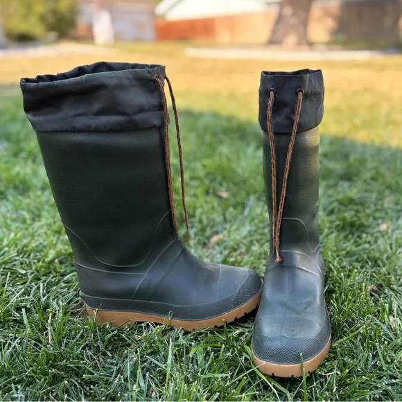 Vtg L.L Bean Green Insulated Winter Rain Boots Mens 4 Women’s 5.5 Made In Canada