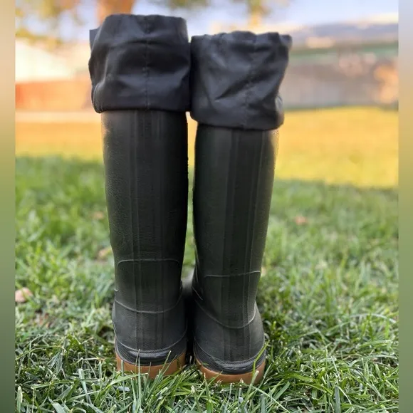 Vtg L.L Bean Green Insulated Winter Rain Boots Mens 4 Women’s 5.5 Made In Canada