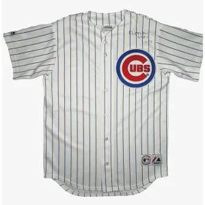 VTG Majestic MLB Jersey Chicago Cubs Pinstripe Ronnie Woo Woo Signed Autograph