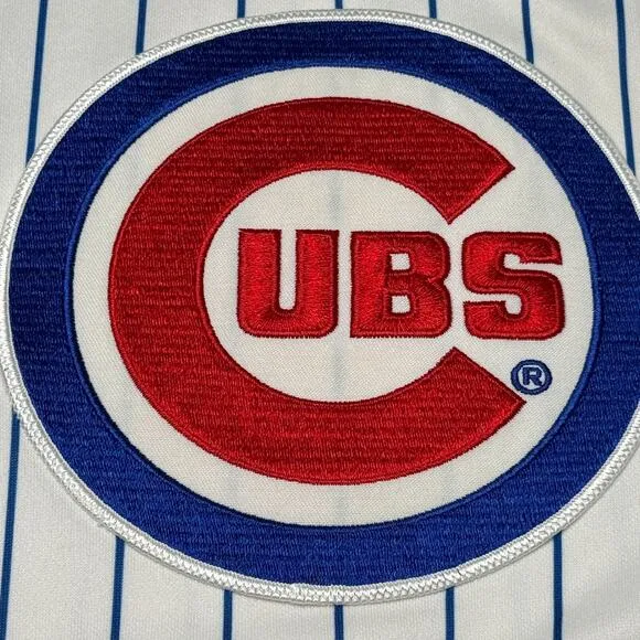 VTG Majestic MLB Jersey Chicago Cubs Pinstripe Ronnie Woo Woo Signed Autograph