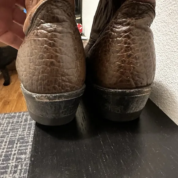 VTG Palomino Boots Mens Two Tone Brown Bullhide Leather Cowboy Western 10.5‎ E