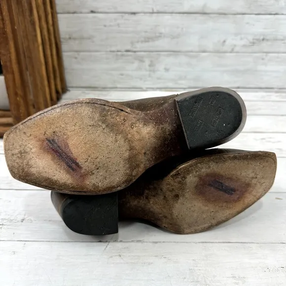 VTG Tony Lama VF 6004 Santa Fe Women 6.5B Square Toe Western Boots Brown Leather