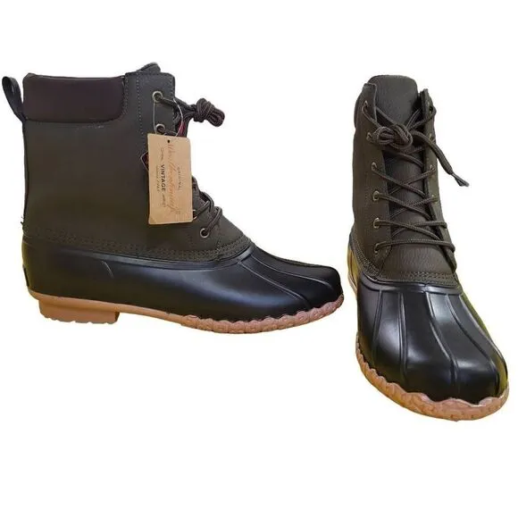 Weatherproof Vintage Men's Adam II Duck Boots Olive Brown Size 12M