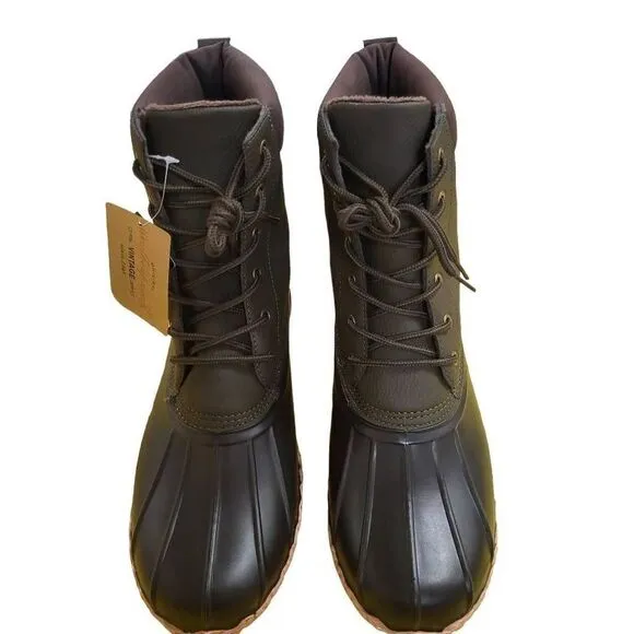 Weatherproof Vintage Men's Adam II Duck Boots Olive Brown Size 12M