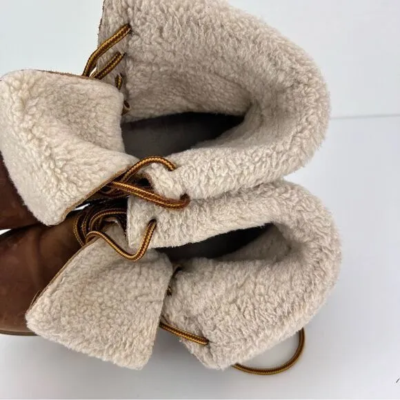 WEINBRENNER Suede Lace-Up Faux Fur Fall or Winter Boots Women Size 7