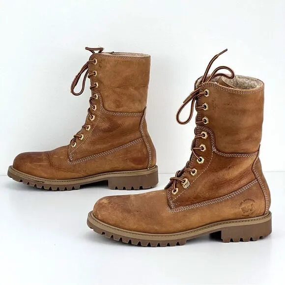 WEINBRENNER Suede Lace-Up Faux Fur Fall or Winter Boots Women Size 7
