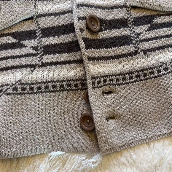 Western Bucking Bronc Rodeo Horse Cowichan Knit Traditional Button Front
