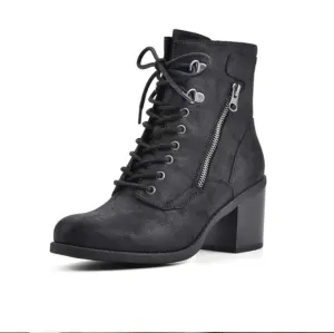 White Mountain Dorian Black Combat Boots. Sz 9