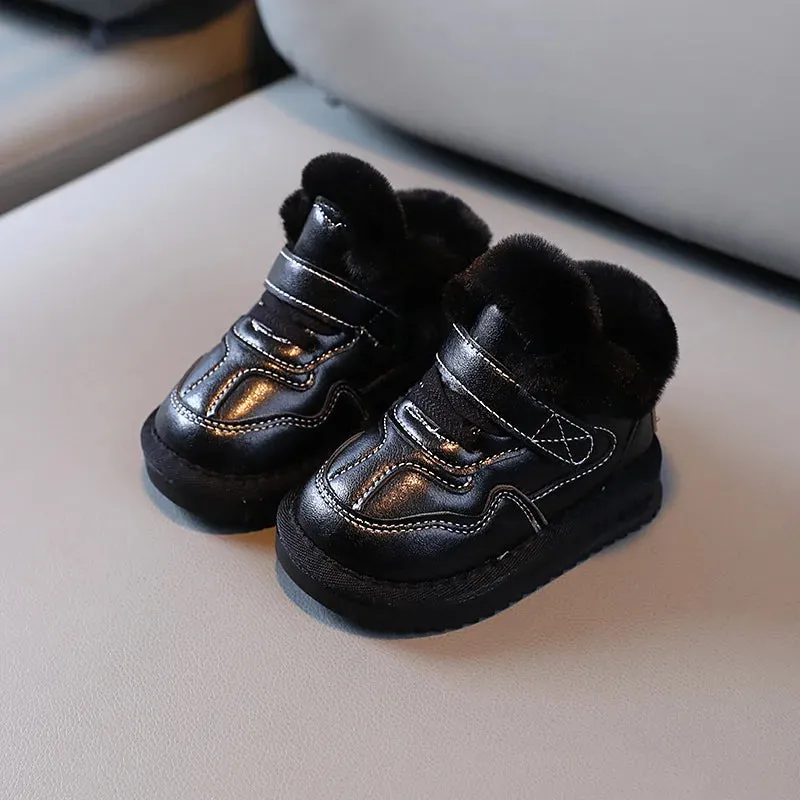 Winter Kids Shoes for Girls Snow Boots Soft Bottom Plush Children Boys Cotton Shoes Baby