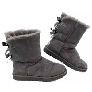 WMNS) UGG Bailey Bow II Pink Grey Boots 1110415 Women Size 8