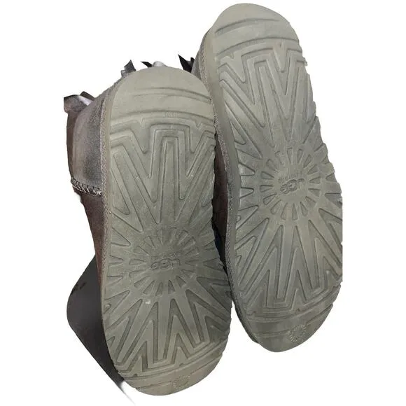 WMNS) UGG Bailey Bow II Pink Grey Boots 1110415 Women Size 8
