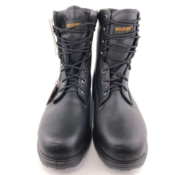 Wolverine Black Leather Steel Toe Work Boots 11W