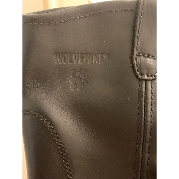 Wolverine Men Wellington Work Farm Ranch Boots Black Leather Hard Toe Sz 10.5 EW