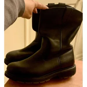 Wolverine Men Wellington Work Farm Ranch Boots Black Leather Hard Toe Sz 10.5 EW