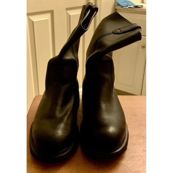 Wolverine Men Wellington Work Farm Ranch Boots Black Leather Hard Toe Sz 10.5 EW