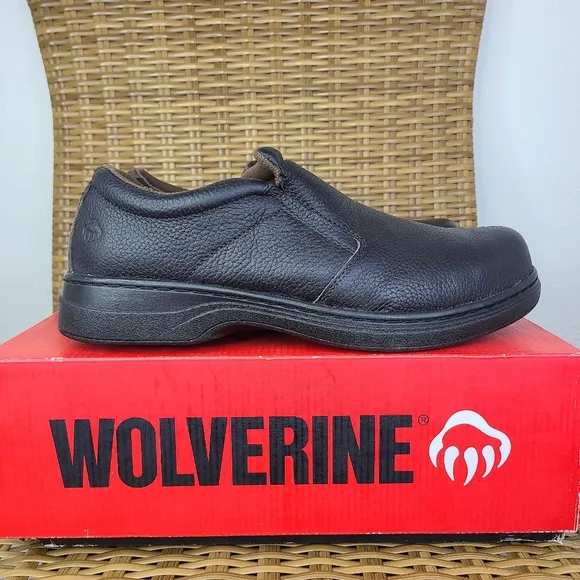 Wolverine Shoes Loafers Slip-On Brown Leather Steel Toe Men's Size 11