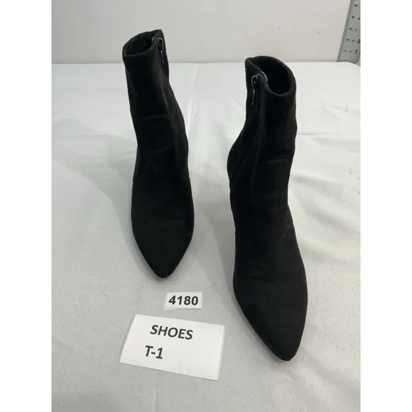 Womans Ann Taylor Stilettos Ankle Boots 8 M Black Side Zip Pointed Toe