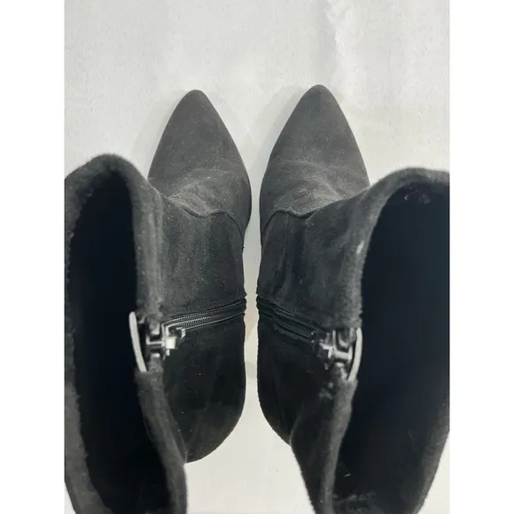 Womans Ann Taylor Stilettos Ankle Boots 8 M Black Side Zip Pointed Toe