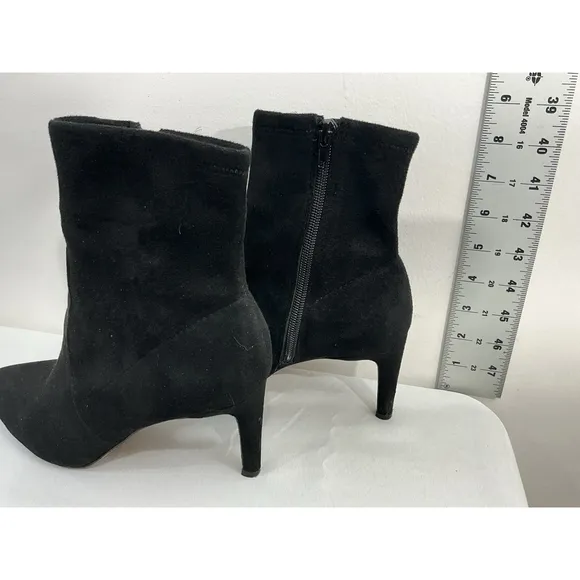Womans Ann Taylor Stilettos Ankle Boots 8 M Black Side Zip Pointed Toe