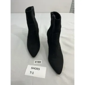 Womans Ann Taylor Stilettos Ankle Boots 8 M Black Side Zip Pointed Toe