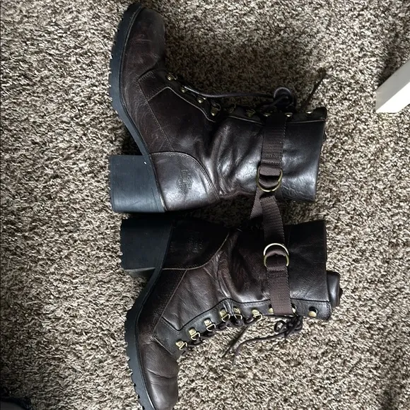 Woman’s size 9. Brown Leather Boots. Harley Davidson.