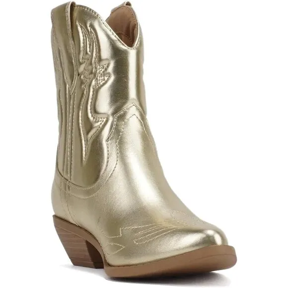 Women Cowgirl Cowboy Western Stitched Ankle Boots Pointed Toe
