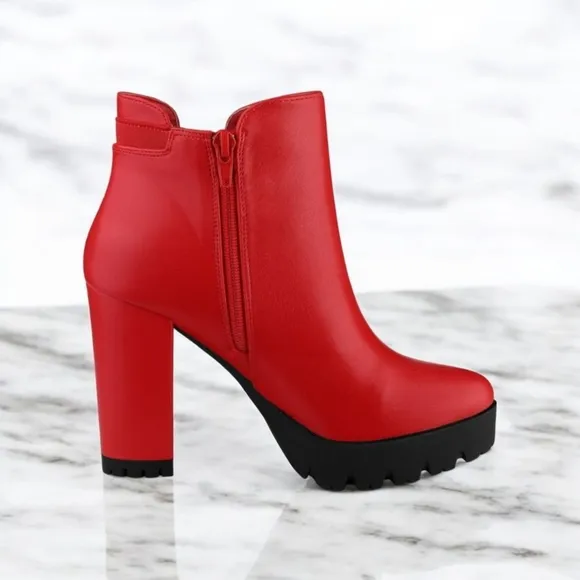 🔥Women Red Ankle Boots🔥