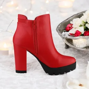 🔥Women Red Ankle Boots🔥