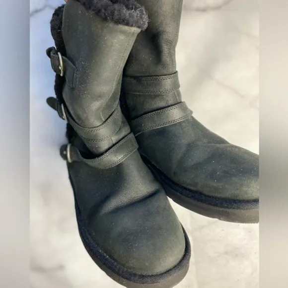 Women UGG Australia Becket Boot Black Leather