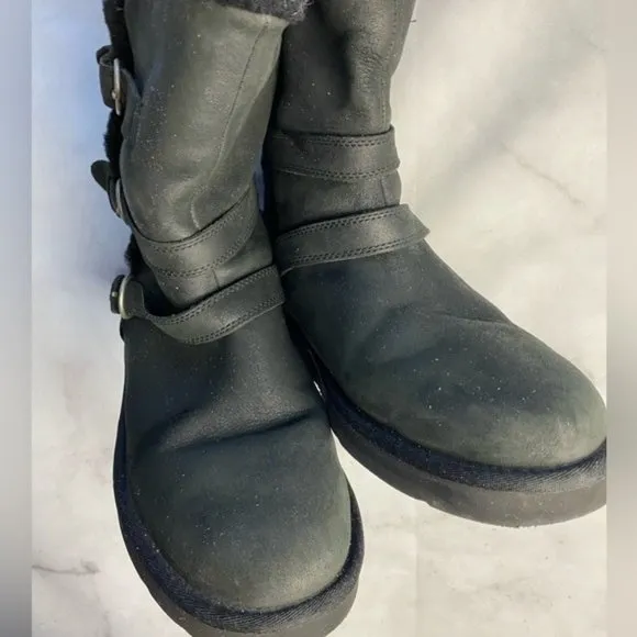 Women UGG Australia Becket Boot Black Leather