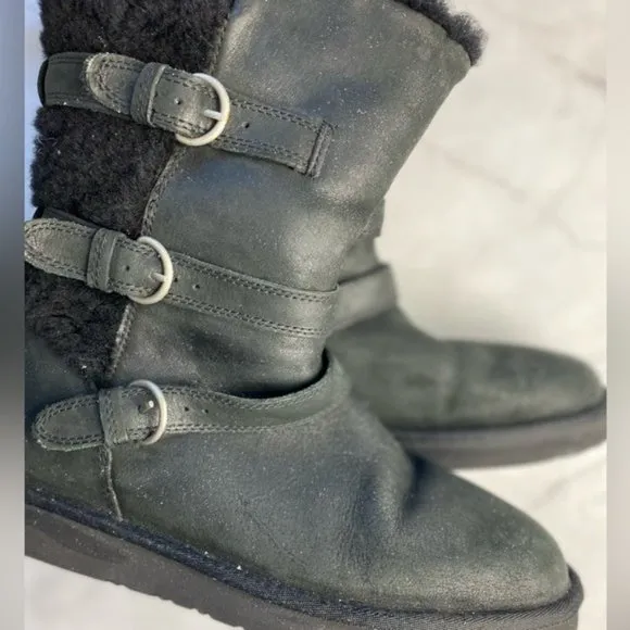 Women UGG Australia Becket Boot Black Leather