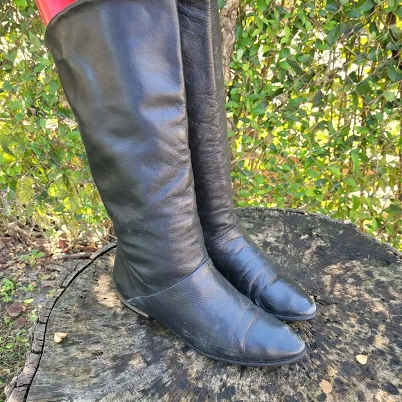 Women Vintage Tall Riding Boots Made In Brazil Size 7 1/2/Women Soft Leather