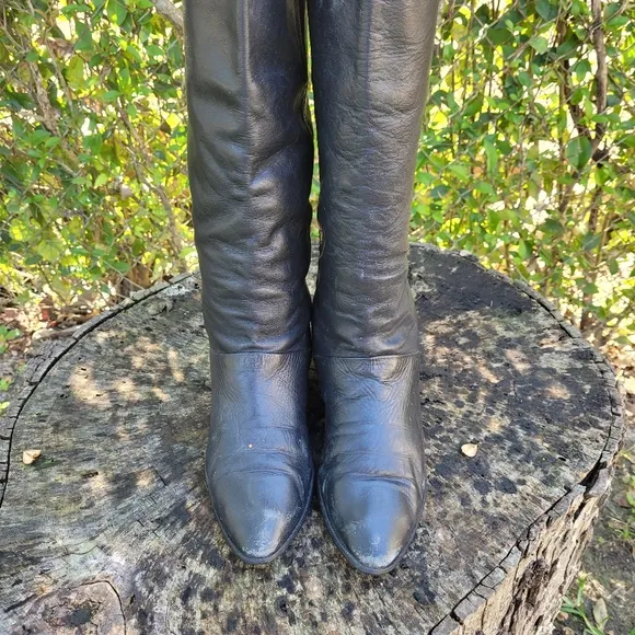 Women Vintage Tall Riding Boots Made In Brazil Size 7 1/2/Women Soft Leather