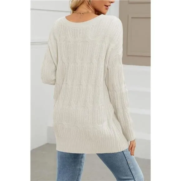 Womens 2024 Fall Long Chunky Sweaters Beige