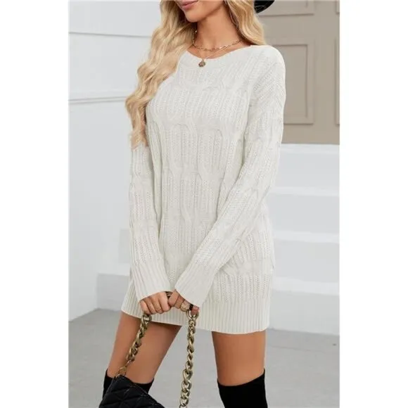 Womens 2024 Fall Long Chunky Sweaters Beige